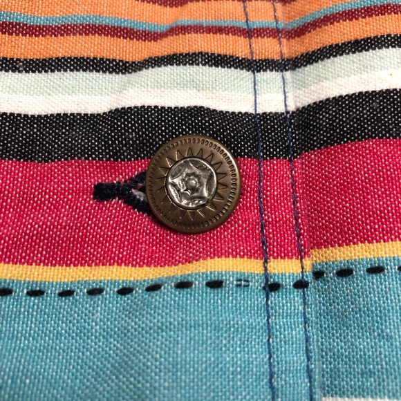 Southwestern Colorful Stripe Barn Utility Jacket Medium - Picture 7 of 14